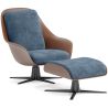 Buy Contemporary Upholstered Design Armchair with Footrest - Aletha Light blue 61066 - in the EU