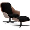 Buy Contemporary Upholstered Design Armchair with Footrest - Aletha Black 61066 with a guarantee