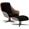 Buy Contemporary Upholstered Design Armchair with Footrest - Aletha Black 61066 with a guarantee