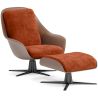 Buy Contemporary Upholstered Design Armchair with Footrest - Aletha Brick 61066 home delivery