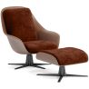 Buy Contemporary Upholstered Design Armchair with Footrest - Aletha Chocolate 61066 in the Europe