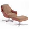 Buy Contemporary Upholstered Design Armchair with Footrest - Aletha Cream 61066 at MyFaktory