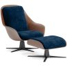 Buy Contemporary Upholstered Design Armchair with Footrest - Aletha Dark blue 61066 at MyFaktory