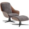 Buy Contemporary Upholstered Design Armchair with Footrest - Aletha Dark grey 61066 - prices