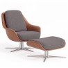 Buy Contemporary Upholstered Design Armchair with Footrest - Aletha Dark grey 61066 - prices