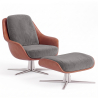 Buy Contemporary Upholstered Design Armchair with Footrest - Aletha Dark grey 61066 - prices
