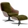 Buy Contemporary Upholstered Design Armchair with Footrest - Aletha Olive 61066 home delivery