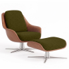Buy Contemporary Upholstered Design Armchair with Footrest - Aletha Olive 61066 home delivery