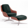 Buy Contemporary Upholstered Design Armchair with Footrest - Aletha Olive 61066 home delivery