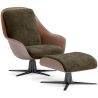 Buy Contemporary Upholstered Design Armchair with Footrest - Aletha Taupe 61066 in the Europe