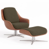 Buy Contemporary Upholstered Design Armchair with Footrest - Aletha Taupe 61066 in the Europe
