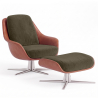 Buy Contemporary Upholstered Design Armchair with Footrest - Aletha Taupe 61066 in the Europe