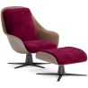 Buy Contemporary Upholstered Design Armchair with Footrest - Aletha Wine 61066 - prices