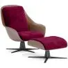 Buy Contemporary Upholstered Design Armchair with Footrest - Aletha Wine 61066 - prices