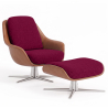 Buy Contemporary Upholstered Design Armchair with Footrest - Aletha Wine 61066 - prices