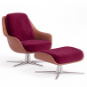 Buy Contemporary Upholstered Design Armchair with Footrest - Aletha Wine 61066 - prices