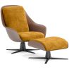 Buy Contemporary Upholstered Design Armchair with Footrest - Aletha Yellow 61066 in the Europe