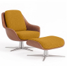 Buy Contemporary Upholstered Design Armchair with Footrest - Aletha Yellow 61066 in the Europe