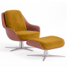 Buy Contemporary Upholstered Design Armchair with Footrest - Aletha Yellow 61066 in the Europe