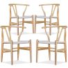 Buy Pack of 4 Dining Chairs Scandinavian Wooden with Rope Seat - Wish Natural wood 61556 - prices