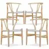 Buy Pack of 4 Dining Chairs Scandinavian Wooden with Rope Seat - Wish Natural wood 61556 - prices