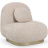 Buy Curved Contemporary Style Design Armchair Upholstered in Chenille - Nuiba Beige 61558 - in the EU