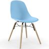 Buy Dining Chair - Scandinavian Design - Wooden Legs - Lumi Light blue 61559 home delivery