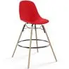 Buy Scandinavian Design Bar Stool - Wooden Legs - Lumi Red 61560 at MyFaktory