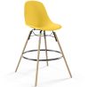 Buy Scandinavian Design Bar Stool - Wooden Legs - Lumi Yellow 61560 in the Europe