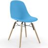 Buy Dining Chair - Scandinavian Design - Wooden Legs - Lumi Blue 61559 - in the EU