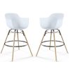 Buy Pack of 2 Bar Stools Scandinavian Design - Wooden Legs - Skandiva White 61562 - in the EU