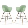 Buy Pack of 2 Bar Stools Scandinavian Design - Wooden Legs - Skandiva Pastel green 61562 at MyFaktory