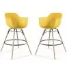 Buy Bar Stool - Scandinavian Design - Wooden Legs - Pack of 2 - Skandiva Pastel yellow 61562 in the Europe