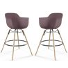 Buy Pack of 2 Bar Stools Scandinavian Design - Wooden Legs - Skandiva Taupe 61562 with a guarantee