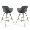 Buy Bar Stool - Scandinavian Design - Wooden Legs - Pack of 2 - Skandiva Dark grey 61562 - in the EU