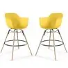 Buy Bar Stool - Scandinavian Design - Wooden Legs - Pack of 2 - Skandiva Yellow 61562 at MyFaktory
