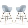 Buy Pack of 2 Bar Stools Scandinavian Design - Wooden Legs - Skandiva Light grey 61562 home delivery