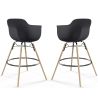 Buy Pack of 2 Bar Stools Scandinavian Design - Wooden Legs - Skandiva Black 61562 with a guarantee