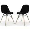 Buy Dining Chair - Scandinavian Design - Wooden Legs - Pack of 2 - Lumi Black 61564 - prices