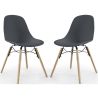 Buy Dining Chair - Scandinavian Design - Wooden Legs - Pack of 2 - Lumi Dark grey 61564 with a guarantee