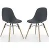 Buy Dining Chair - Scandinavian Design - Wooden Legs - Pack of 2 - Lumi Dark grey 61564 with a guarantee
