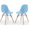 Buy Dining Chair - Scandinavian Design - Wooden Legs - Pack of 2 - Lumi Light blue 61564 - in the EU