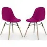 Buy Dining Chair - Scandinavian Design - Wooden Legs - Pack of 2 - Lumi Mauve 61564 - prices