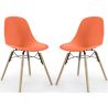 Buy Dining Chair - Scandinavian Design - Wooden Legs - Pack of 2 - Lumi Orange 61564 in the Europe