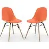 Buy Dining Chair - Scandinavian Design - Wooden Legs - Pack of 2 - Lumi Orange 61564 in the Europe