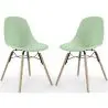 Buy Dining Chair - Scandinavian Design - Wooden Legs - Pack of 2 - Lumi Pastel green 61564 at MyFaktory
