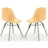 Buy Dining Chair - Scandinavian Design - Wooden Legs - Pack of 2 - Lumi Pastel orange 61564 in the Europe