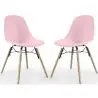Buy Dining Chair - Scandinavian Design - Wooden Legs - Pack of 2 - Lumi Pastel pink 61564 home delivery