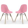 Buy Dining Chair - Scandinavian Design - Wooden Legs - Pack of 2 - Lumi Pink 61564 home delivery