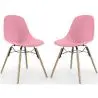 Buy Dining Chair - Scandinavian Design - Wooden Legs - Pack of 2 - Lumi Pink 61564 - in the EU